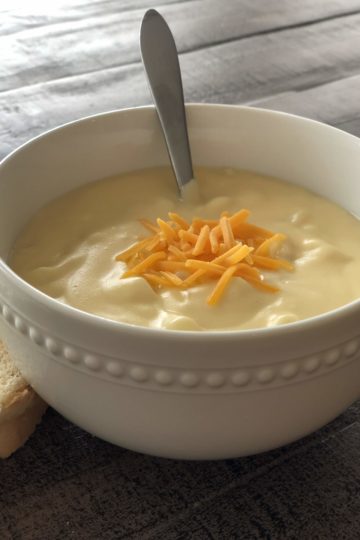 Easy Cheesy Potato Soup made with frozen hash browns