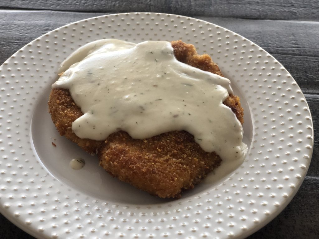 Breaded Pork Chops with Creamy Dill Sauce is comfort food you will crave!