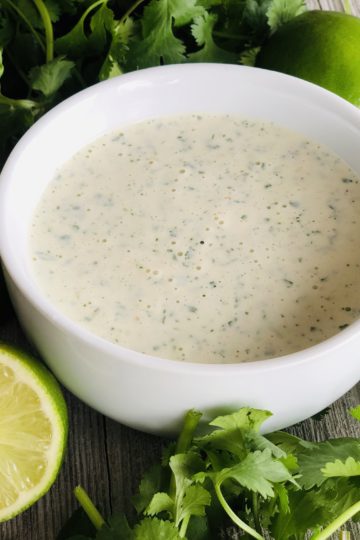 Bowl of Green Salsa Ranch Dressing