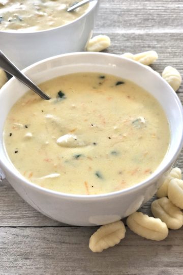Chicken Gnocchi Soup in a bowl