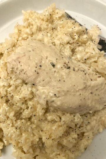 plate of chicken and rice flavored with ranch seasoning