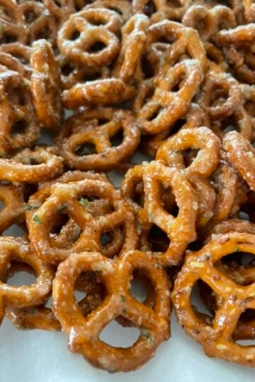 up close shot of butter ranch pretzels